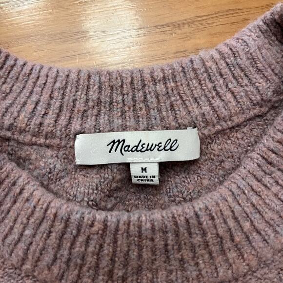 Madewell Sweater Medium Floral Purple Lavender Embroidered Cross Stitch Flowers - Picture 4 of 13